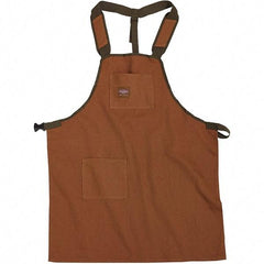 Bucket Boss - 30 to 52" Waist Apron - 2 Pocket, Brown/Green, Canvas - Exact Industrial Supply