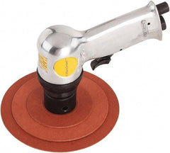 Value Collection - 16,000 OPM, 4 CFM Air Consumption, 90 psi Air Pressure, Palm Air Orbital Sander - Round Pad, 1/4 NPT Inlet - Exact Industrial Supply