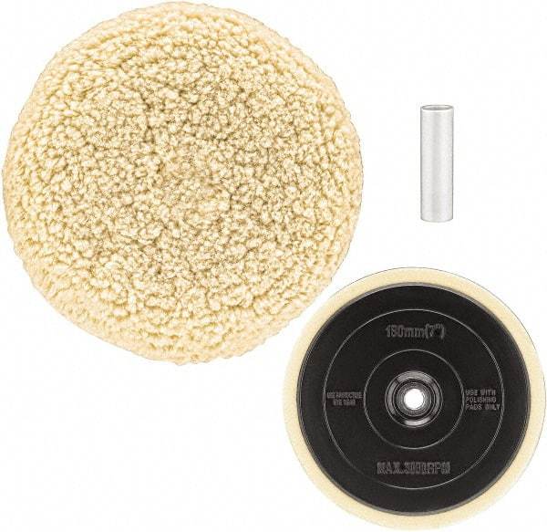DeWALT - 7" Diam Cotton Blend Buffing & Backing Pad - Threaded Arbor Attachment - Exact Industrial Supply