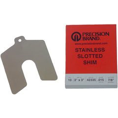 3X3 .015 SLOTTED SHIM PACK OF 10 - Exact Industrial Supply
