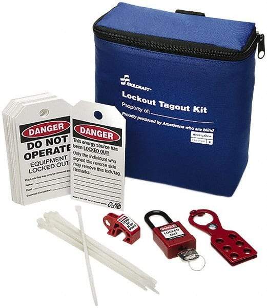 Ability One - 24 Piece Lockout Tagout Kit - Keyed Differently, Comes in Carrying Case - Exact Industrial Supply