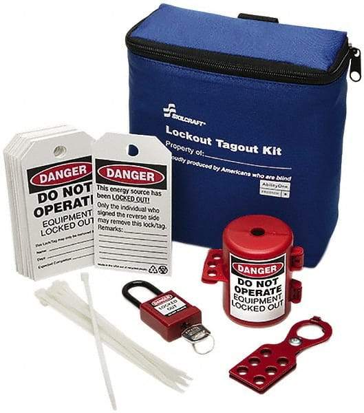Ability One - 24 Piece Lockout Tagout Kit - Keyed Differently, Comes in Carrying Case - Exact Industrial Supply