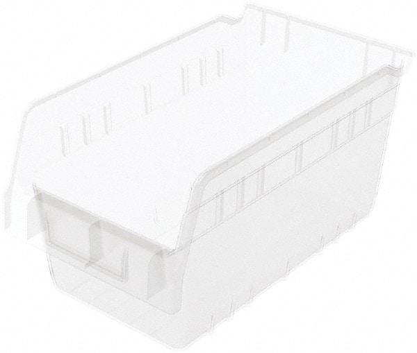 Akro-Mils - 11-5/8" Deep, Clear Polymer Hopper Shelf Bin - 6" High x 6-5/8" Wide x 11-5/8" Long - Exact Industrial Supply