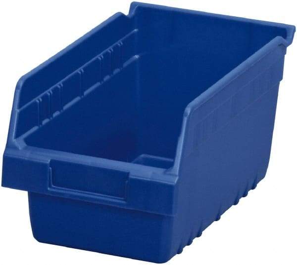 Akro-Mils - 11-5/8" Deep, Blue Polymer Hopper Shelf Bin - 6" High x 6-5/8" Wide x 11-5/8" Long - Exact Industrial Supply