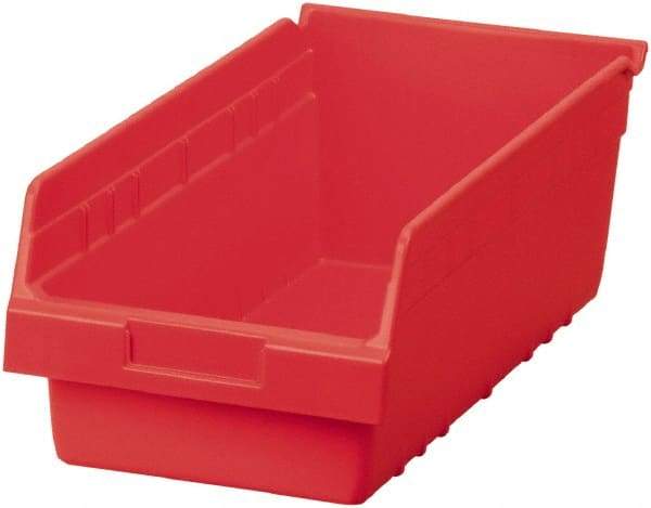 Akro-Mils - 17-7/8" Deep, Red Polymer Hopper Shelf Bin - 6" High x 8-3/8" Wide x 17-7/8" Long - Exact Industrial Supply
