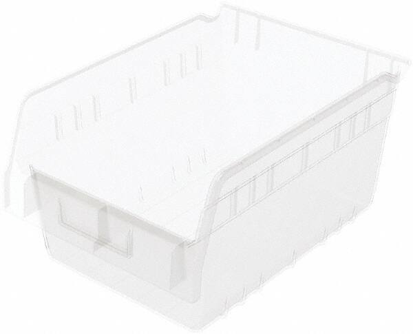 Akro-Mils - 11-5/8" Deep, Clear Polymer Hopper Shelf Bin - 6" High x 8-3/8" Wide x 11-5/8" Long - Exact Industrial Supply