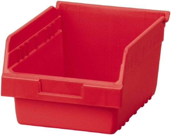 Akro-Mils - 11-5/8" Deep, Red Polymer Hopper Shelf Bin - 6" High x 8-3/8" Wide x 11-5/8" Long - Exact Industrial Supply