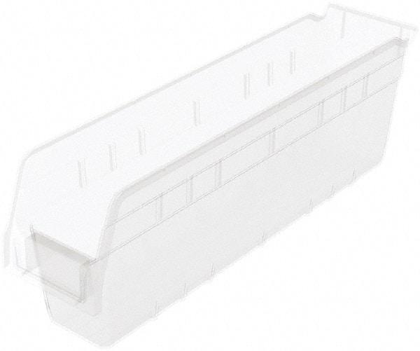 Akro-Mils - 17-7/8" Deep, Clear Polymer Hopper Shelf Bin - 6" High x 4-1/8" Wide x 17-7/8" Long - Exact Industrial Supply