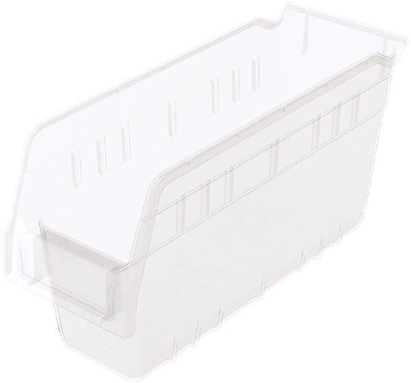 Akro-Mils - 11-5/8" Deep, Clear Polymer Hopper Shelf Bin - 6" High x 4-1/8" Wide x 11-5/8" Long - Exact Industrial Supply