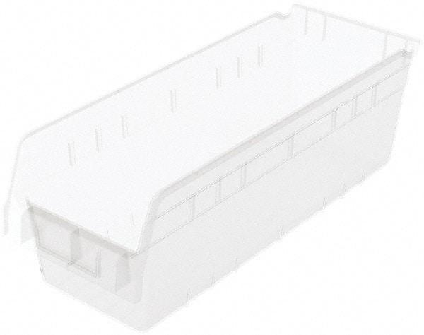 Akro-Mils - 17-7/8" Deep, Clear Polymer Hopper Shelf Bin - 6" High x 6-5/8" Wide x 17-7/8" Long - Exact Industrial Supply