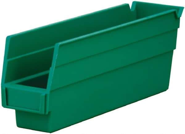 Akro-Mils - 54 Lb. Load Capacity, 11-5/8" Deep, Green Hopper Shelf Bin - 4" High x 2-3/4" Wide x 11-5/8" Long - Exact Industrial Supply