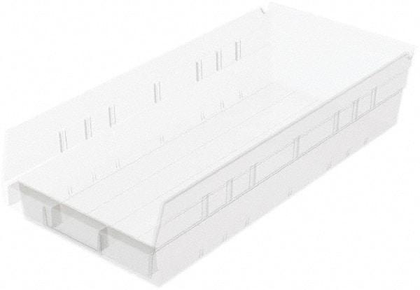 Akro-Mils - 214 Lb. Load Capacity, 17-7/8" Deep, Clear Hopper Shelf Bin - 4" High x 8-3/8" Wide x 17-7/8" Long - Exact Industrial Supply