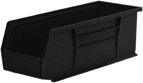 Akro-Mils - 50 Lb. Load Capacity, 14-3/4" Deep, Black Polymer Hopper Stacking Bin - 5" High x 5-1/2" Wide x 14-3/4" Long - Exact Industrial Supply