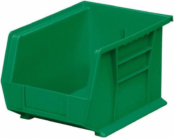 Akro-Mils - 50 Lb. Load Capacity, 10-3/4" Deep, Green Polymer Hopper Stacking Bin - 7" High x 8-1/4" Wide x 10-3/4" Long - Exact Industrial Supply