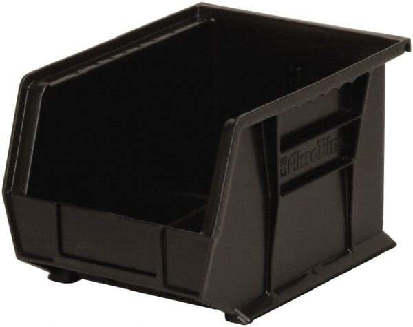 Akro-Mils - 50 Lb. Load Capacity, 10-3/4" Deep, Black Polymer Hopper Stacking Bin - 7" High x 8-1/4" Wide x 10-3/4" Long - Exact Industrial Supply