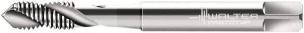 Walter-Prototyp - 3/8-16 UNC 2 Flute 2B Modified Bottoming Spiral Flute Tap - Cobalt, Bright Finish, 100mm OAL, Right Hand Flute, Right Hand Thread, Series N22516 - Exact Industrial Supply