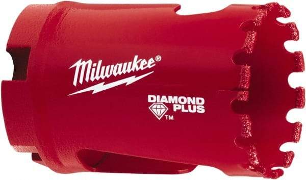 Milwaukee Tool - 1-3/8" Diam, 1-1/2" Cutting Depth, Hole Saw - Diamond Grit Saw, Continuous Edge - Exact Industrial Supply