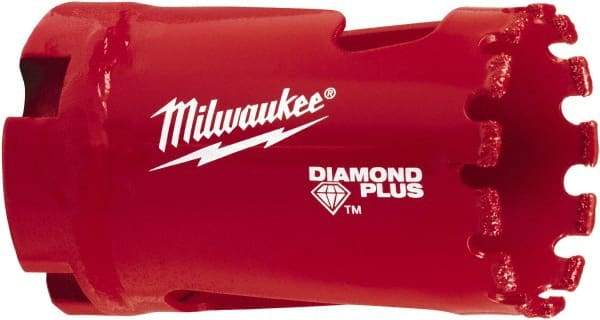 Milwaukee Tool - 1-1/4" Diam, 1-1/2" Cutting Depth, Hole Saw - Diamond Grit Saw, Continuous Edge - Exact Industrial Supply