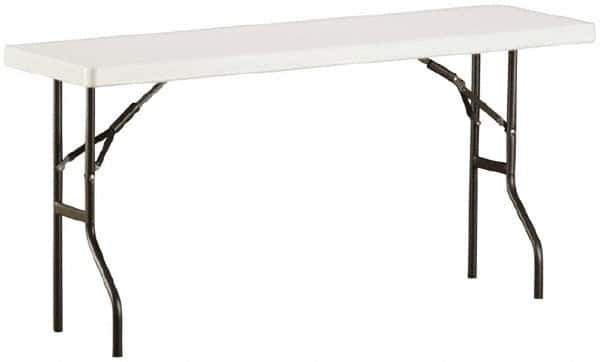 Ability One - 60" Long x 18" Wide x 29" High, Rectangular Folding Table - Platinum - Exact Industrial Supply