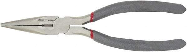 Clauss - 8" OAL, 2-7/8" Jaw Length x 7/8" Jaw Width, Long Nose Side Cutting Needle Nose Pliers - Needle Nose Jaw, Standard Head, Comfort Grip Handles - Exact Industrial Supply