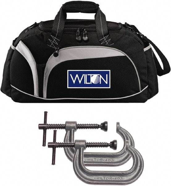 Wilton - Regular-Duty 3" Max Opening, 2-1/2" Throat Depth, Forged Steel Standard C-Clamp - 3,500 Lb Capacity, 0" Min Opening, Deep Throat - Exact Industrial Supply