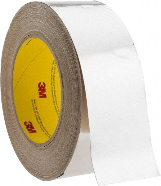 3M - 2" x 45m Silver Foil Tape - 3.25 mil, Acrylic Adhesive, Aluminum Foil Backing, 10 Lb/ln Tensile Strength, -30°F to 260°F, Series 3380 - Exact Industrial Supply
