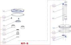RivetKing - 3 to 6" Seal Kit for Rivet Tool - Includes O-Rings, Buffer, Seal Ring, Piston Ring - Exact Industrial Supply