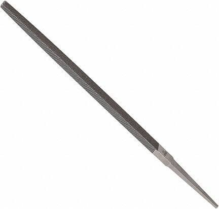 Anglo American - 10" Long, Smooth Cut, Square American-Pattern File - Double Cut, 0.37" Overall Thickness, Tang - Exact Industrial Supply