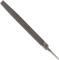 Anglo American - 4" Long, Smooth Cut, Triangle American-Pattern File - Double Cut, 0.28" Overall Thickness, Tang - Exact Industrial Supply