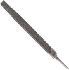 Anglo American - 14" Long, Smooth Cut, Flat American-Pattern File - Double Cut, 0.3" Overall Thickness, Tang - Exact Industrial Supply