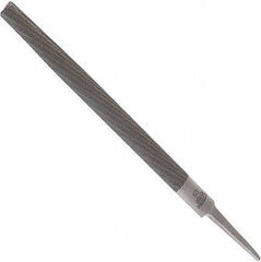 Anglo American - 12" Long, Smooth Cut, Half Round American-Pattern File - Double Cut, 0.32" Overall Thickness, Tang - Exact Industrial Supply