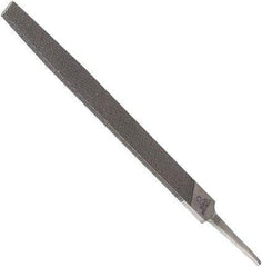 Anglo American - 12" Long, Smooth Cut, Flat American-Pattern File - Double Cut, 0.26" Overall Thickness, Tang - Exact Industrial Supply