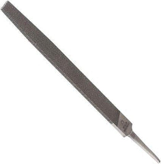 Anglo American - 12" Long, Smooth Cut, Triangle American-Pattern File - Double Cut, 0.79" Overall Thickness, Tang - Exact Industrial Supply