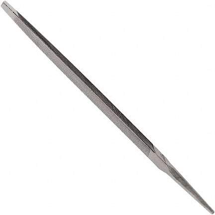 Anglo American - 8" Long, Bastard Cut, Taper American-Pattern File - Single Cut, 0.39" Overall Thickness, Tang - Exact Industrial Supply