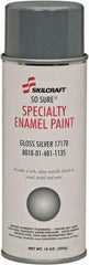 Ability One - Aluminum (Color), Gloss, Enamel Spray Paint - 12 to 15 Sq Ft per Can, 16 oz Container, Use on Masonry - Exact Industrial Supply