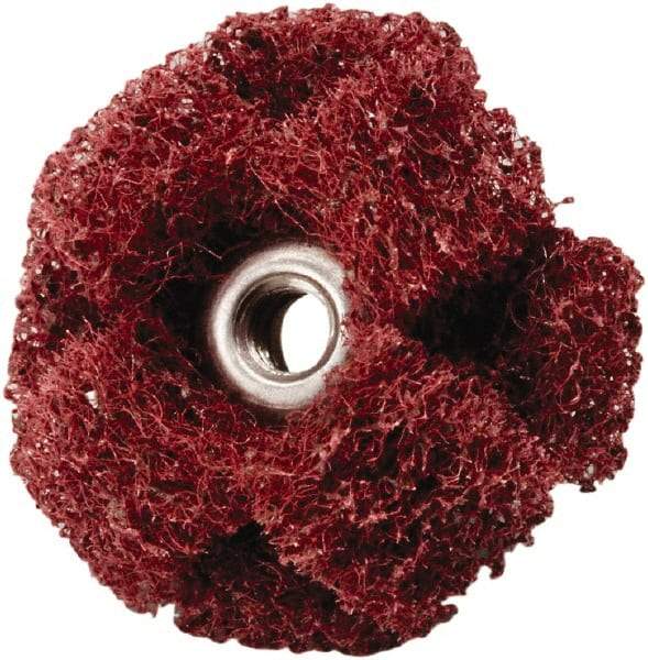 3M - 1-1/2" Diam Medium Density Cross Buff - 2 Plys, 8-32 Thread, Very Fine Grade, 20,000 Max RPM - Exact Industrial Supply
