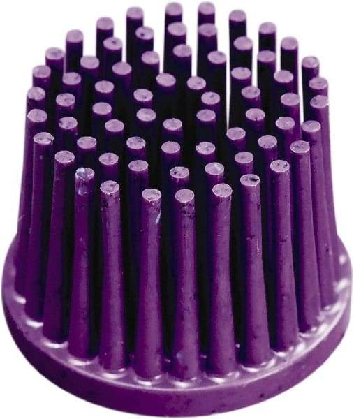 3M - 1" 36 Grit Ceramic Straight Disc Brush - Very Coarse Grade, Type R Quick Change Connector, 3/4" Trim Length, 0.37" Arbor Hole - Exact Industrial Supply