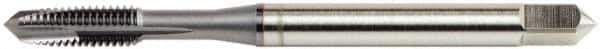 OSG - M8x1.25 Metric Coarse, 3 Flute, TiCN Finish, Vanadium High Speed Steel Spiral Point Tap - Plug Chamfer, Right Hand Thread, 3-35/64" OAL, 1-1/8" Thread Length, 0.318" Shank Diam, 6H Class of Fit, Series 11117 - Exact Industrial Supply