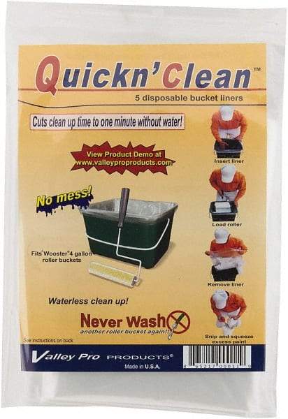 Wooster Brush - 9" Roller Compatible Paint Bucket Liner - 4 Gal Capacity, 15" Wide, Plastic - Exact Industrial Supply