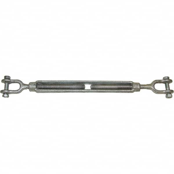 CM - 15,200 Lb Load Limit, 1-1/4" Thread Diam, 12" Take Up, Forged Steel Turnbuckle Body Turnbuckle - Exact Industrial Supply