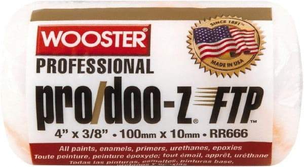 Wooster Brush - 3/8" Nap, 4" Wide Paint Roller - Medium Texture, Woven - Exact Industrial Supply