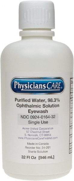 PRO-SAFE - 32 oz, Disposable Eyewash Single Refill Station - Approved by FDA - Exact Industrial Supply