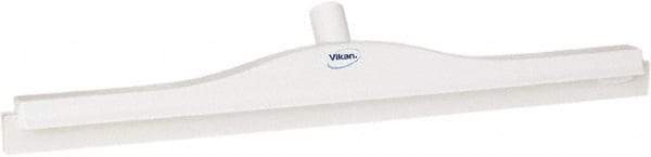 Vikan - 20" Rubber Blade Floor Squeegee - Double Edge, White, Plastic Holder - Exact Industrial Supply
