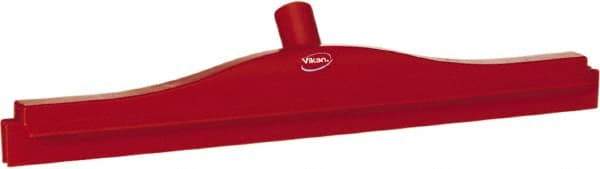 Vikan - 20" Rubber Blade Floor Squeegee - Double Edge, Red, Plastic Holder - Exact Industrial Supply