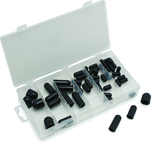 80 Pc. Vacuum Cap Assortment - 3/16" - 3/8". Constructed of heat resistant Buna-N Rubber - Exact Industrial Supply