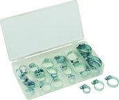 34 Pc. Hose Clamp Assortment - 5/8" 16mm - 1 1/4" 32mm - Exact Industrial Supply