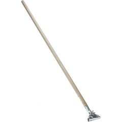 Weiler - 62" Wood Male Thread Mop Handle - 1-1/16" Handle Diam, Use with Wet Mops - Exact Industrial Supply