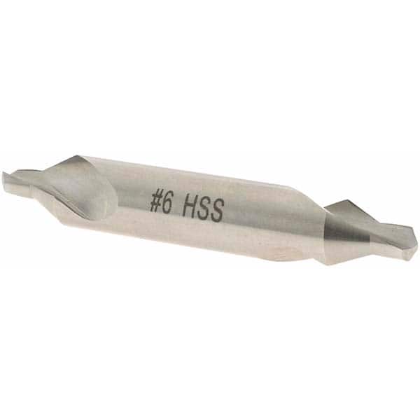 Value Collection - #6 Plain Cut 60° Incl Angle High Speed Steel Combo Drill & Countersink - Exact Industrial Supply