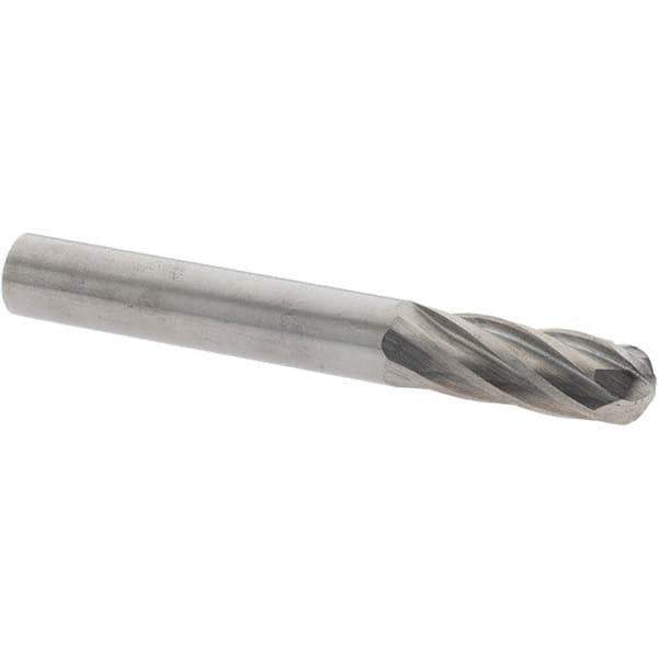 Value Collection - 1/4" Cut Diam, 1/4" Shank Diam, Cylinder with Radius Head Burr - Carbide, Radius End, 3/4" LOC, 2" OAL - Exact Industrial Supply