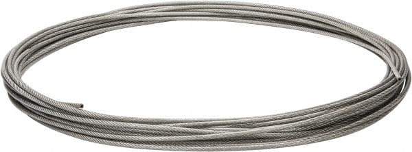 Value Collection - 1/4" x 3/16" Diam, Aircraft Cable - 4,200 Lb Breaking Strength, 7 x 19 Strand Core, Vinyl Coating - Exact Industrial Supply